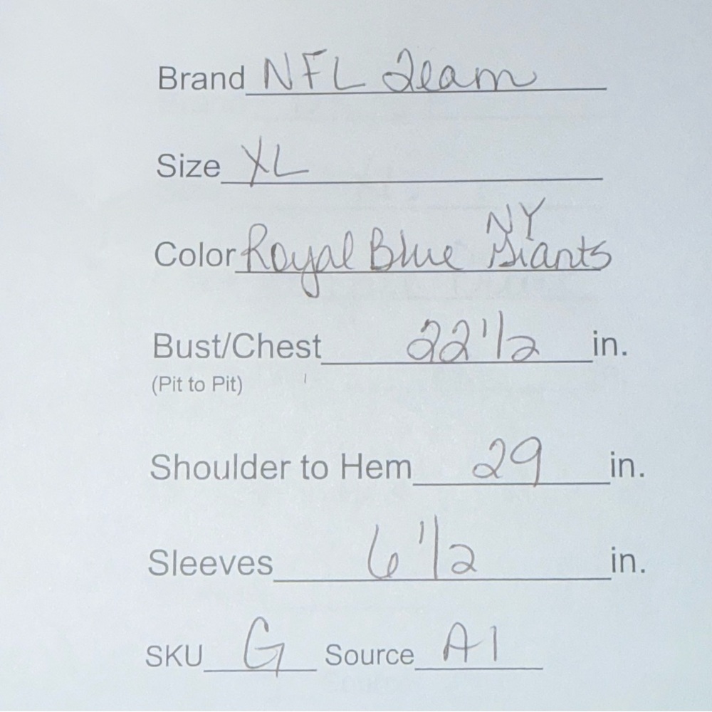 NFL New York Giants Womens Blue V-Neck Tee Shirt XL Football Fan Top - Picture 7 of 7